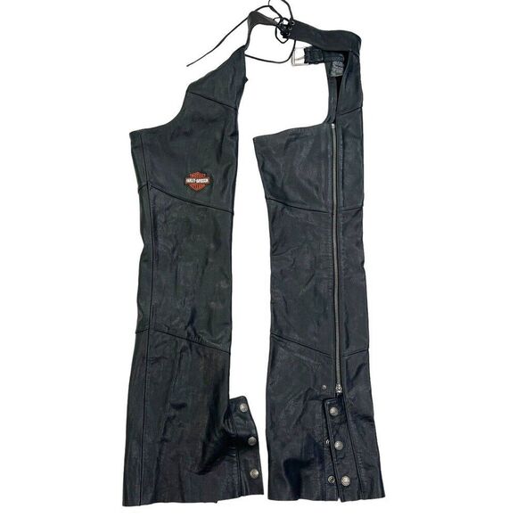 Re-Poshing✨️✨️Harley-Davidson Women's Genuine Leather Motorcycle Chaps - Picture 9 of 15